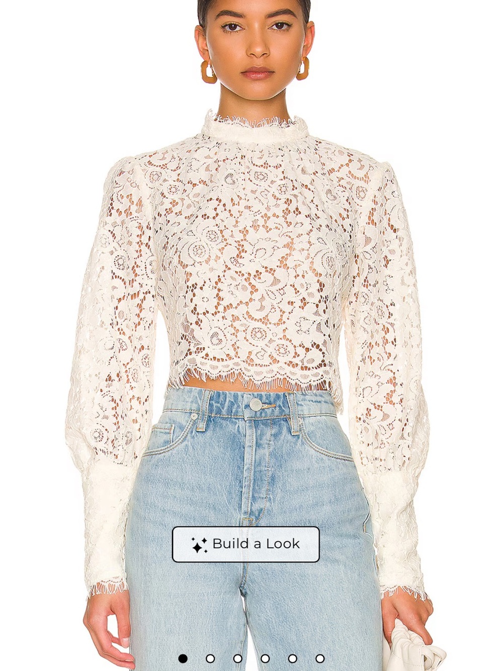 Bardot Georgia Lace Top in Oyster